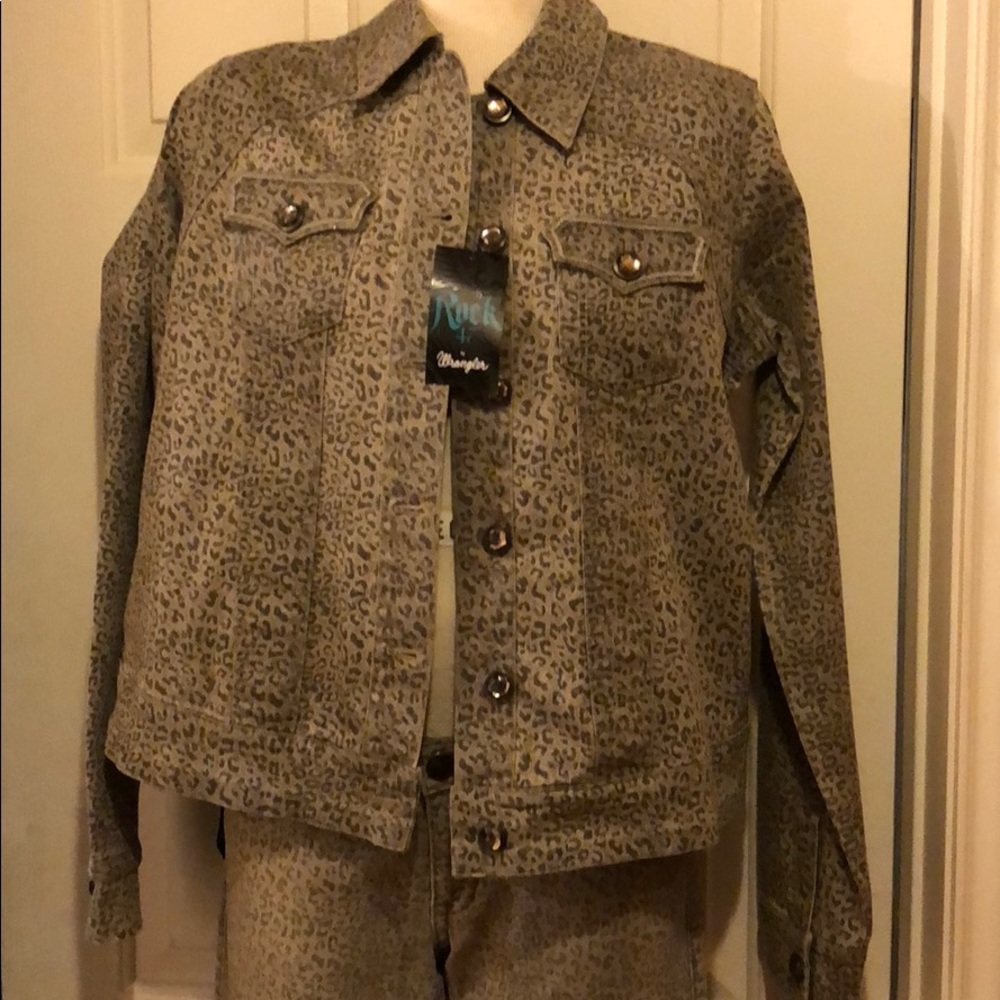 Rock 47 Wrangler Grey Animal Print Denim Jacket